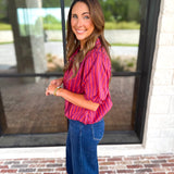 Coffee Date Blouse - Plum-200 Fashion Blouses-ENTRO-July & June Women's Fashion Boutique Located in San Antonio, Texas