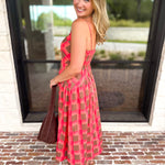 Carried Away Midi Dress - Coral-500 Midi-ENTRO-July & June Women's Fashion Boutique Located in San Antonio, Texas