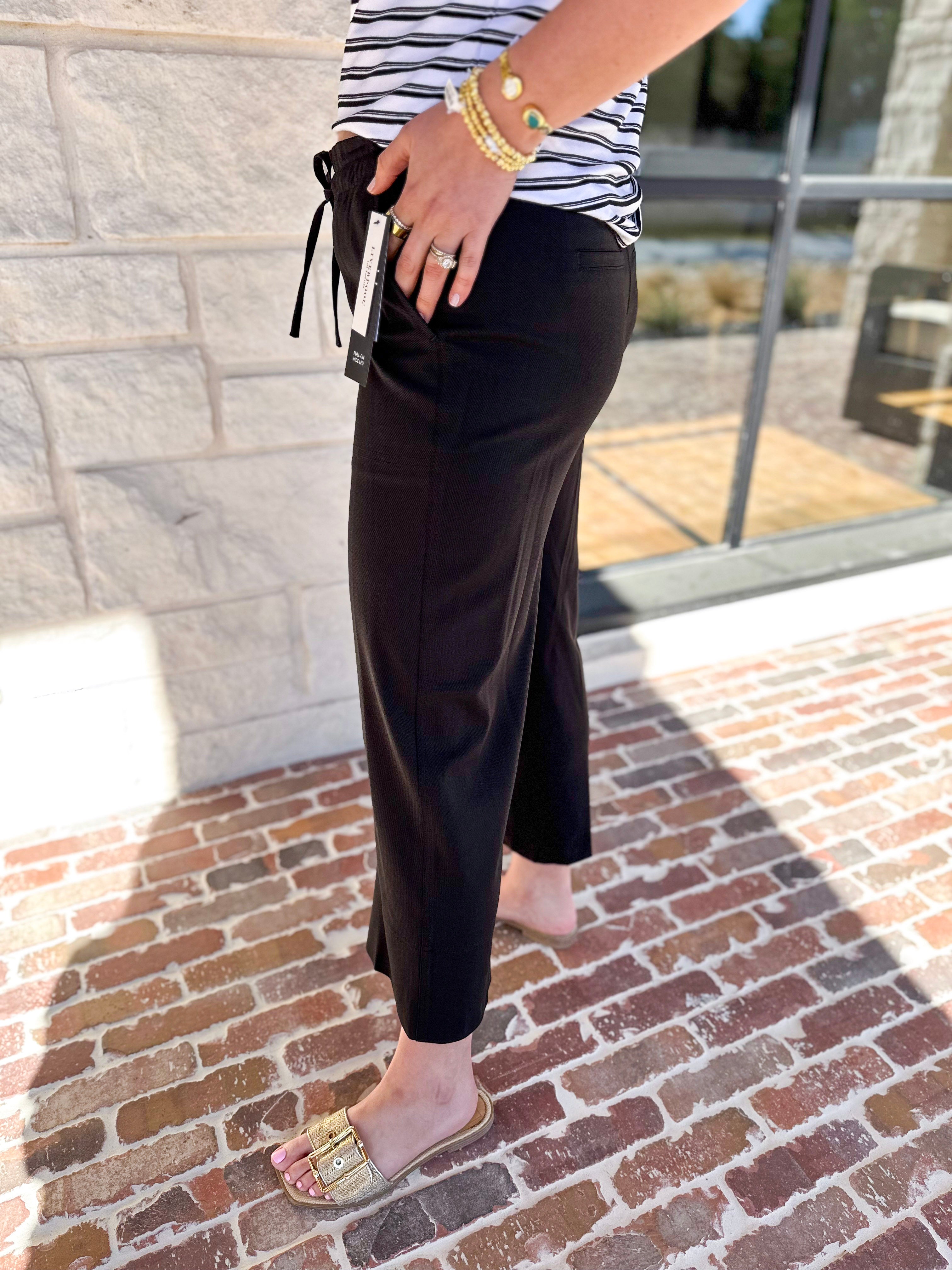 LIVERPOOL - Pull On Cropped Pant - Black-400 Pants-LIVERPOOL JEANS COMPANY-July & June Women's Fashion Boutique Located in San Antonio, Texas