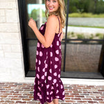Pink Ganache Polka Dot Midi Dress-500 Midi-ENTRO-July & June Women's Fashion Boutique Located in San Antonio, Texas