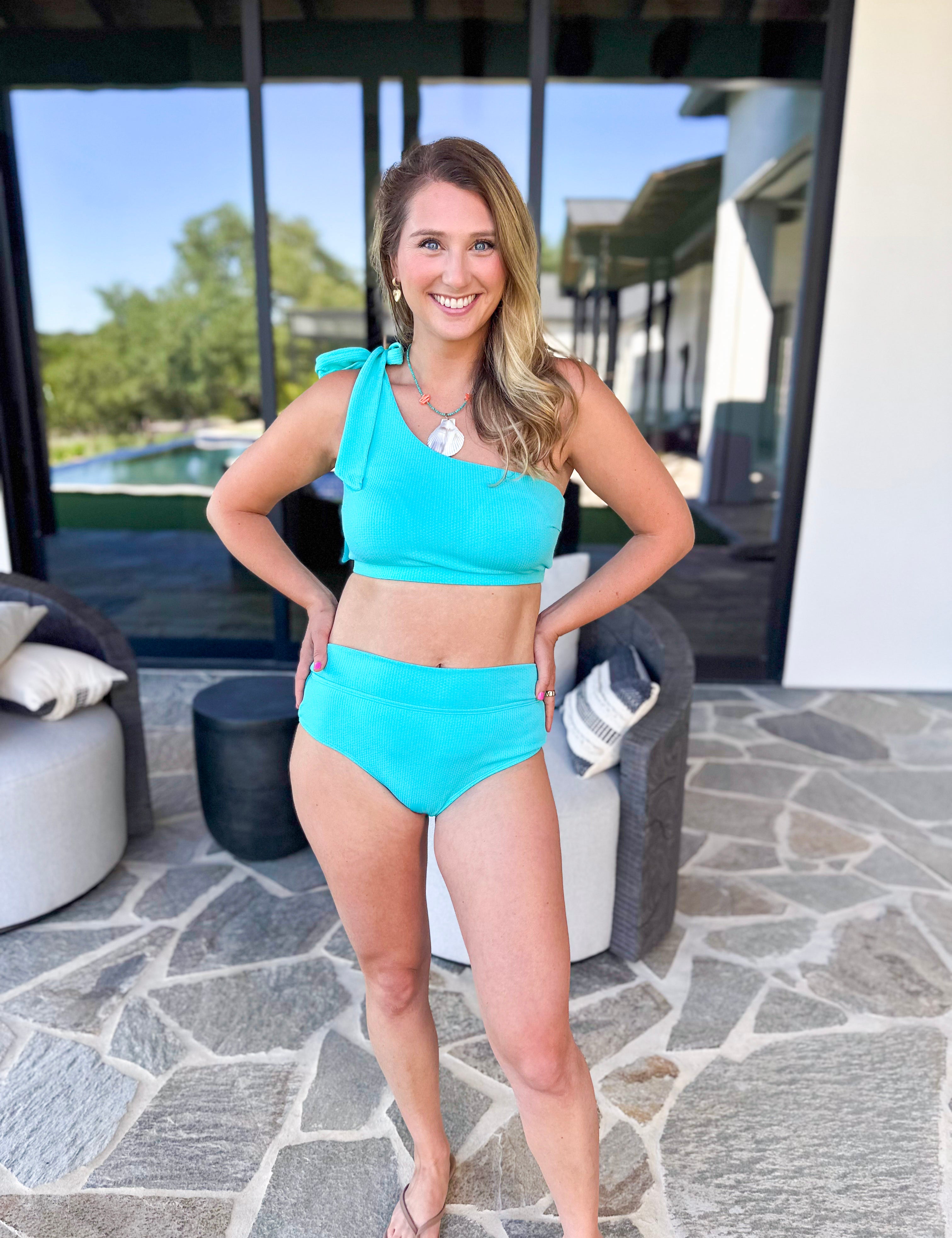 MARY SQUARE - Tara Two Piece Swimsuit - Aqua - FINAL SALE-300 Athleisure/Lounge-MARY SQUARE-July & June Women's Fashion Boutique Located in San Antonio, Texas