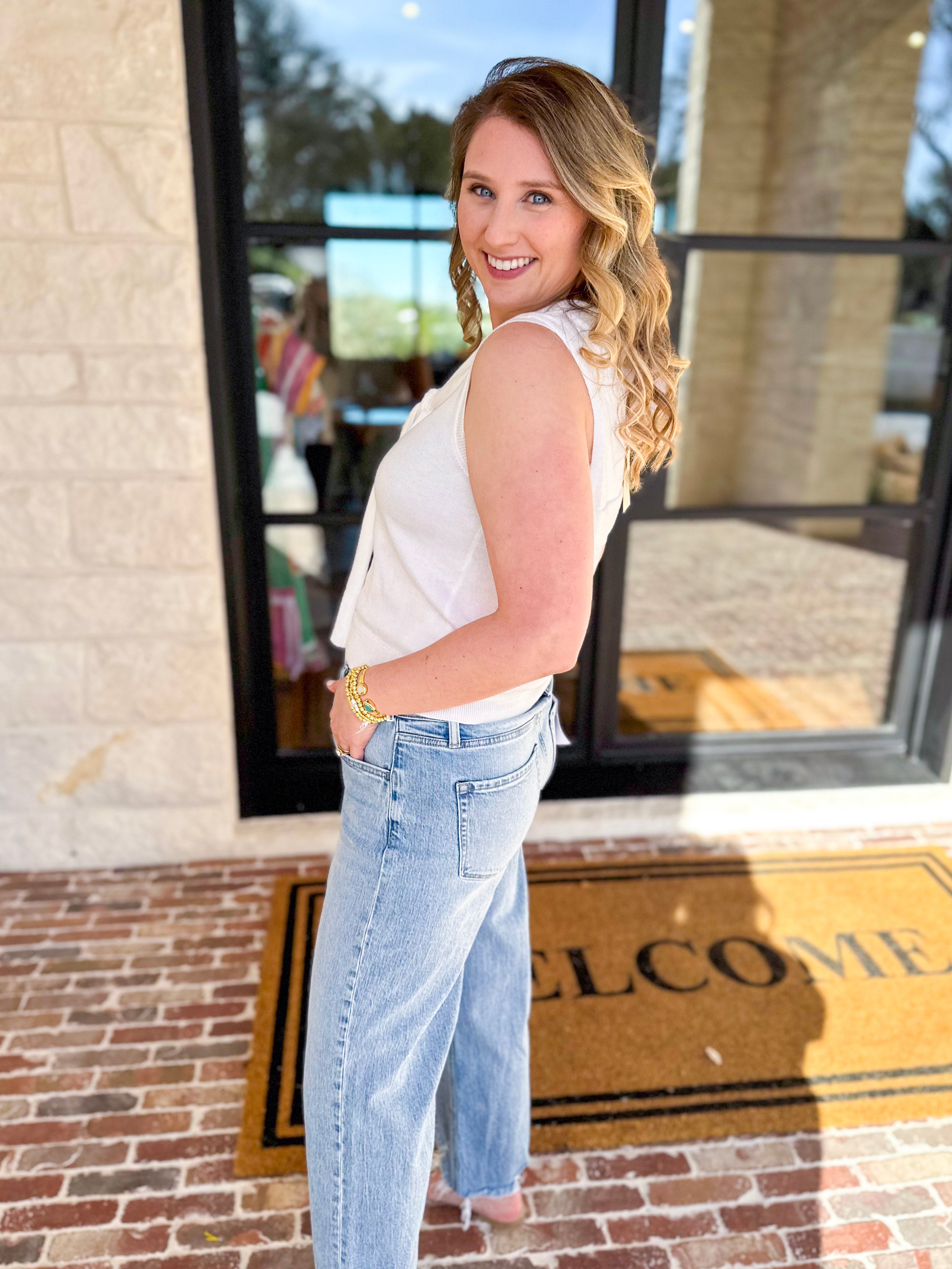 The Country Club Knit Sweater - Ivory-230 Sweaters/Cardis-ENTRO-July & June Women's Fashion Boutique Located in San Antonio, Texas