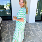 MARY SQUARE - Priscilla Short Beach Dress - Seafoam Stripe-300 Athleisure/Lounge-MARY SQUARE-July & June Women's Fashion Boutique Located in San Antonio, Texas
