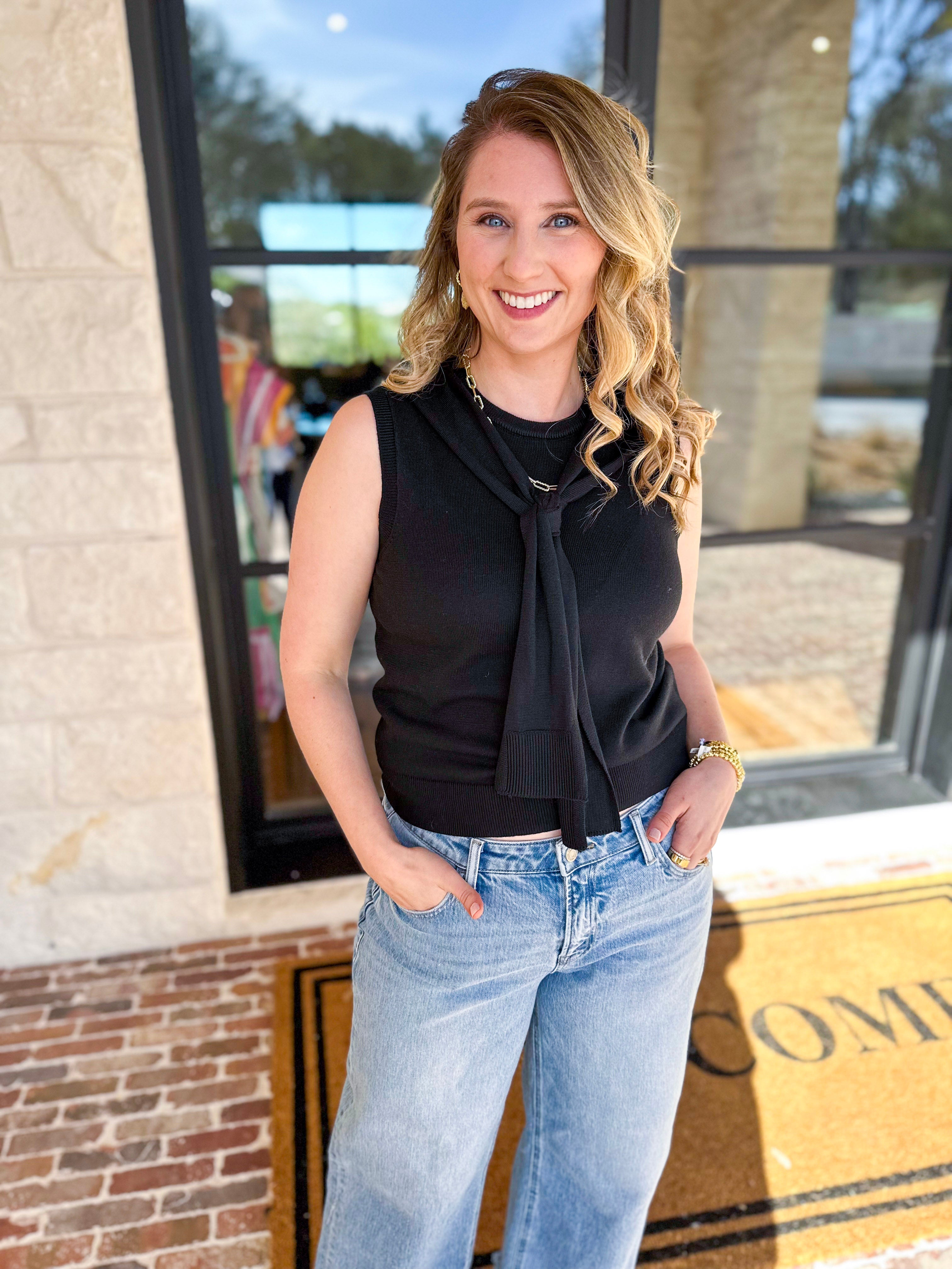 The Country Club Knit Sweater - Black-230 Sweaters/Cardis-ENTRO-July & June Women's Fashion Boutique Located in San Antonio, Texas