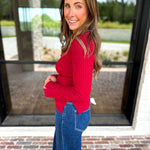 Liverpool - Everyday Favorite Scoop Neck Top - Berry-230 Sweaters/Cardis-LIVERPOOL JEANS COMPANY-July & June Women's Fashion Boutique Located in San Antonio, Texas