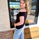 LIVERPOOL - Black Off the Shoulder Top-200 Fashion Blouses-LIVERPOOL JEANS COMPANY-July & June Women's Fashion Boutique Located in San Antonio, Texas