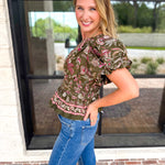 Forevermore Floral Blouse-200 Fashion Blouses-ENTRO-July & June Women's Fashion Boutique Located in San Antonio, Texas