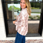 Current Air - Rosé Satin Button Down Blouse-200 Fashion Blouses-CURRENT AIR CLOTHING-July & June Women's Fashion Boutique Located in San Antonio, Texas