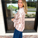 Current Air - Rosé Satin Button Down Blouse-200 Fashion Blouses-CURRENT AIR CLOTHING-July & June Women's Fashion Boutique Located in San Antonio, Texas