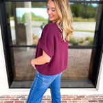 Easy Going Short Sleeve Knit Top - Burgundy-230 Sweaters/Cardis-PINCH-July & June Women's Fashion Boutique Located in San Antonio, Texas