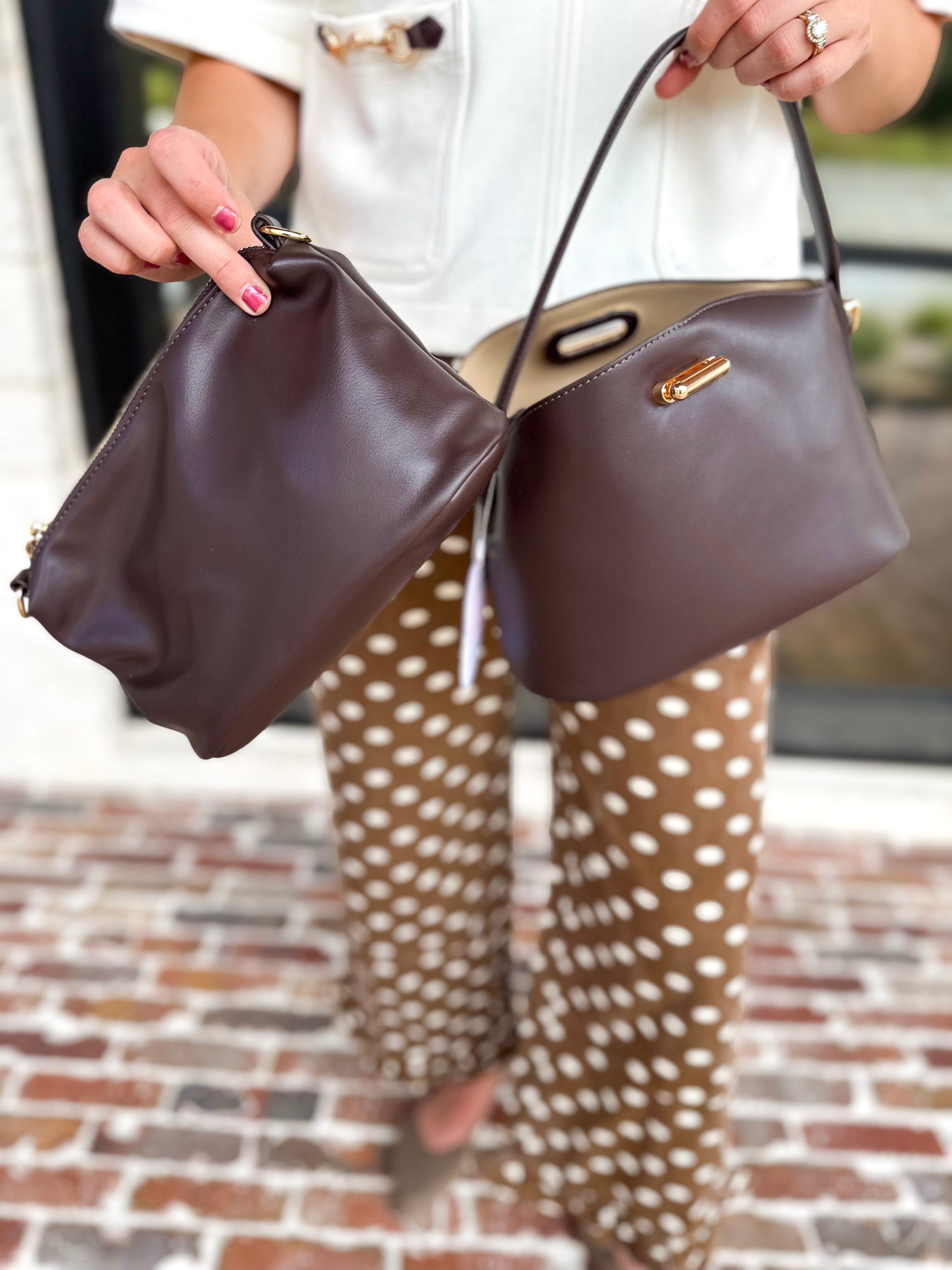 Lana Crossbody Hand Bag - Espresso-130 Accessories-MELIE BIANCO-July & June Women's Fashion Boutique Located in San Antonio, Texas