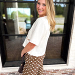 In Style Suede Top - Snow-200 Fashion Blouses-ENTRO-July & June Women's Fashion Boutique Located in San Antonio, Texas