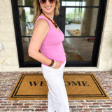 Current Air - Knit V-Neck Tank - Orchid-210 Casual Blouses-CURRENT AIR CLOTHING-July & June Women's Fashion Boutique Located in San Antonio, Texas