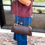 Chrissy Clutch - Espresso-130 Accessories-MELIE BIANCO-July & June Women's Fashion Boutique Located in San Antonio, Texas