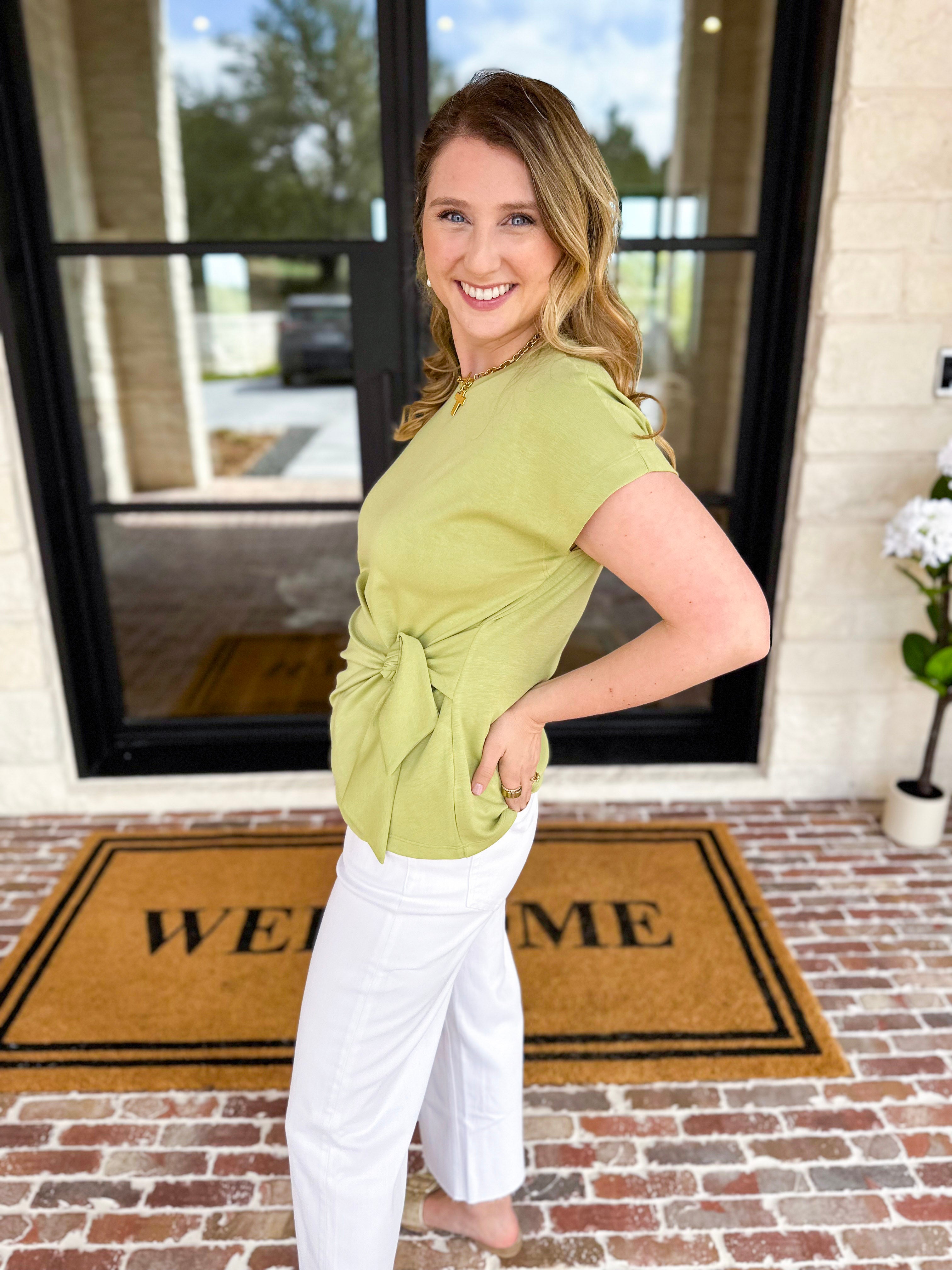Comfy & Classy Top - Matcha-200 Fashion Blouses-ENTRO-July & June Women's Fashion Boutique Located in San Antonio, Texas