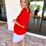 Everyday Pick Top - Red-210 Casual Blouses-JODIFL-July & June Women's Fashion Boutique Located in San Antonio, Texas