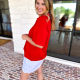Everyday Pick Top - Red-210 Casual Blouses-JODIFL-July & June Women's Fashion Boutique Located in San Antonio, Texas