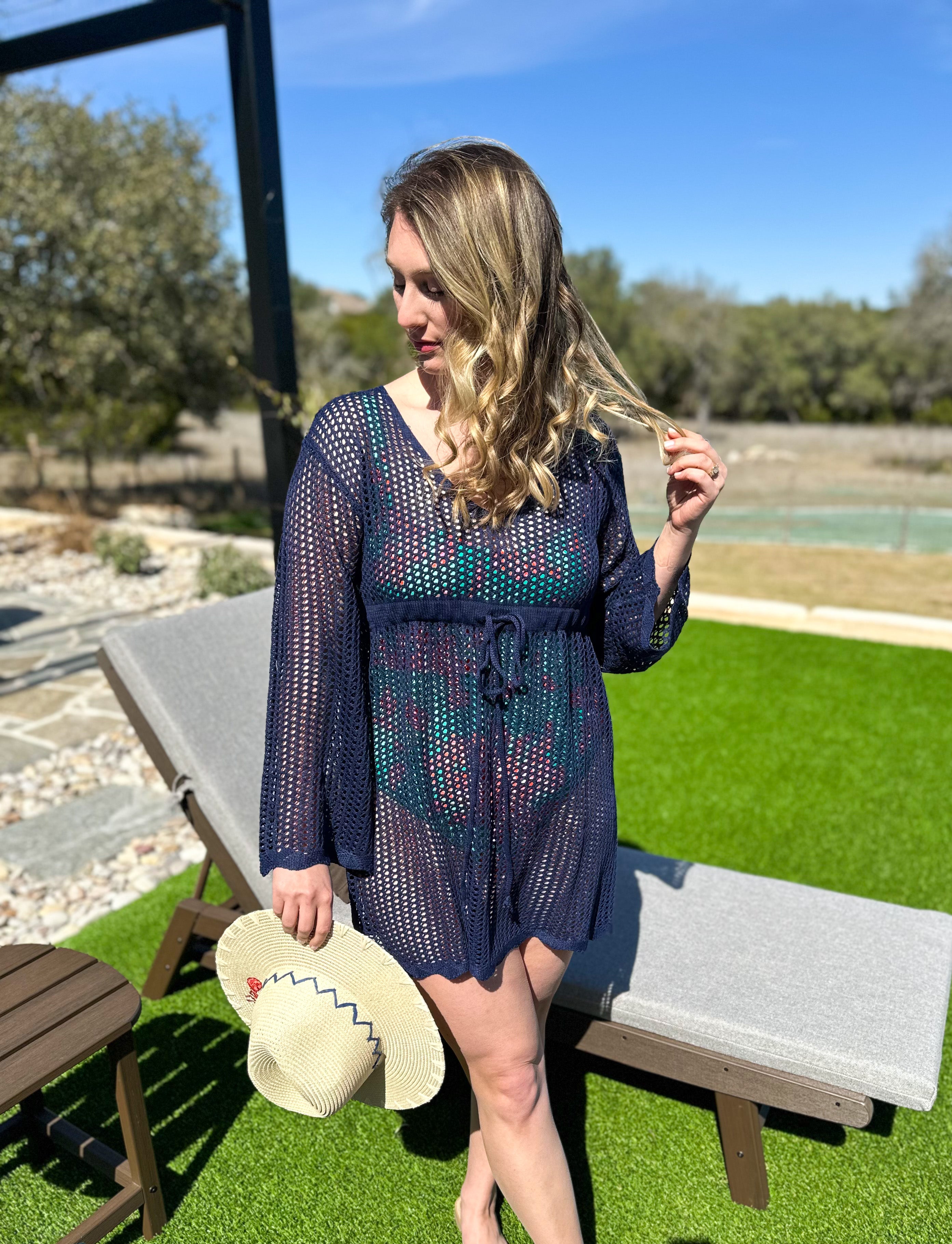 Marina Cover Up - Navy-300 Athleisure/Lounge-SHIRALEAH-July & June Women's Fashion Boutique Located in San Antonio, Texas