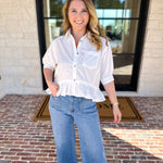 The Move with Grace Top - White-200 Fashion Blouses-ENTRO-July & June Women's Fashion Boutique Located in San Antonio, Texas