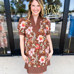 The Julia Mini Dress - Brown-510 Mini-ENTRO-July & June Women's Fashion Boutique Located in San Antonio, Texas