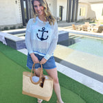 Anchor Mesh Sweater Top-230 Sweaters/Cardis-SHIRALEAH-July & June Women's Fashion Boutique Located in San Antonio, Texas