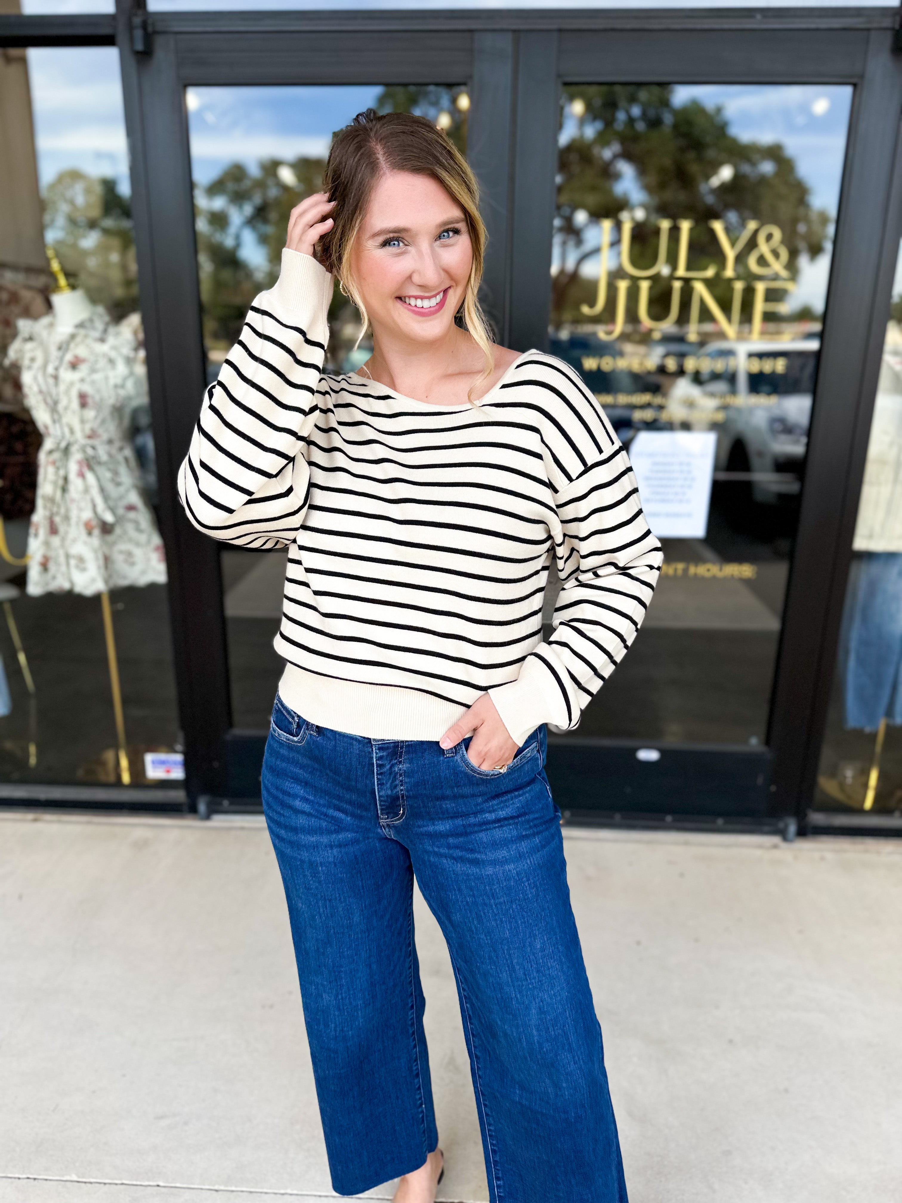 Asymmetric Neckline Sweater-230 Sweaters/Cardis-ABLE-July & June Women's Fashion Boutique Located in San Antonio, Texas