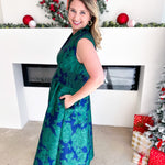 Teal & Bold Blue Midi Dress-500 Midi-FATE-July & June Women's Fashion Boutique Located in San Antonio, Texas