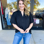 Back To Work Blouse - Black-200 Fashion Blouses-JODIFL-July & June Women's Fashion Boutique Located in San Antonio, Texas