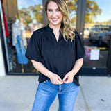 Back To Work Blouse - Black-200 Fashion Blouses-JODIFL-July & June Women's Fashion Boutique Located in San Antonio, Texas