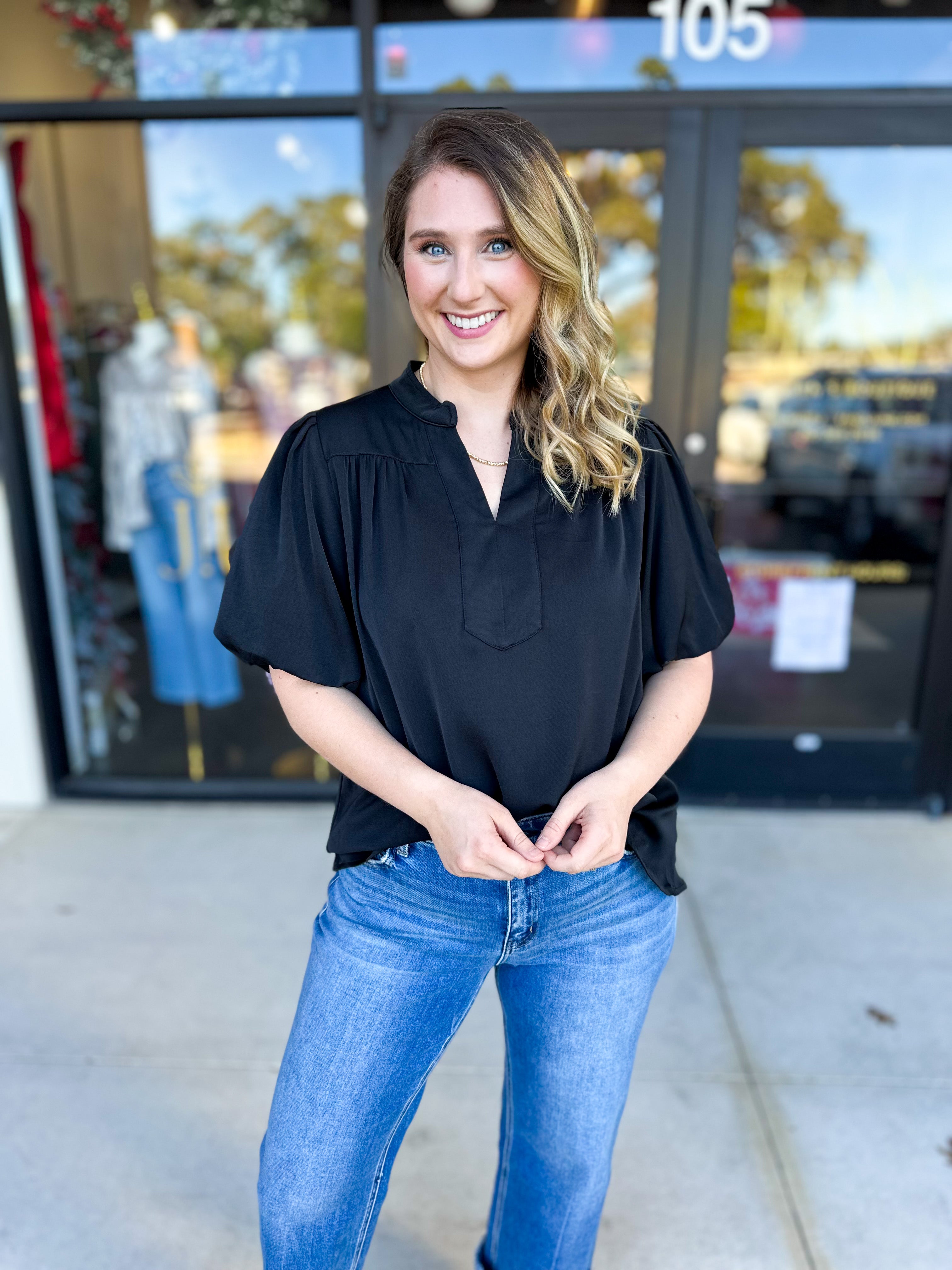 Back To Work Blouse - Black-200 Fashion Blouses-JODIFL-July & June Women's Fashion Boutique Located in San Antonio, Texas