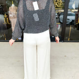 Shimmer Season Cream Trouser Pants-400 Pants-ALLIE ROSE-July & June Women's Fashion Boutique Located in San Antonio, Texas