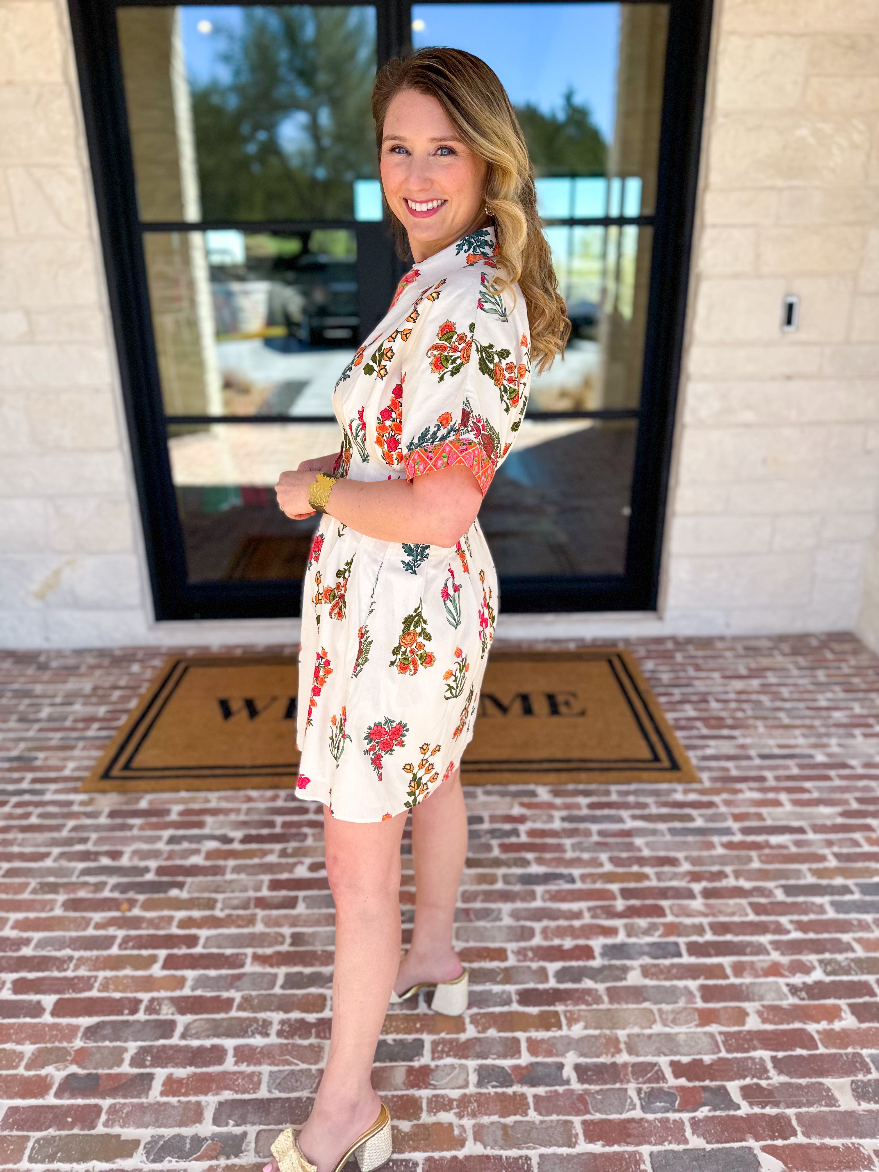 THML - The Elle Floral Mini Dress-510 Mini-THML-July & June Women's Fashion Boutique Located in San Antonio, Texas