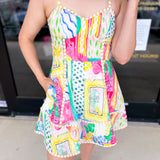 Party Print Mini Dress-510 Mini-ENTRO-July & June Women's Fashion Boutique Located in San Antonio, Texas