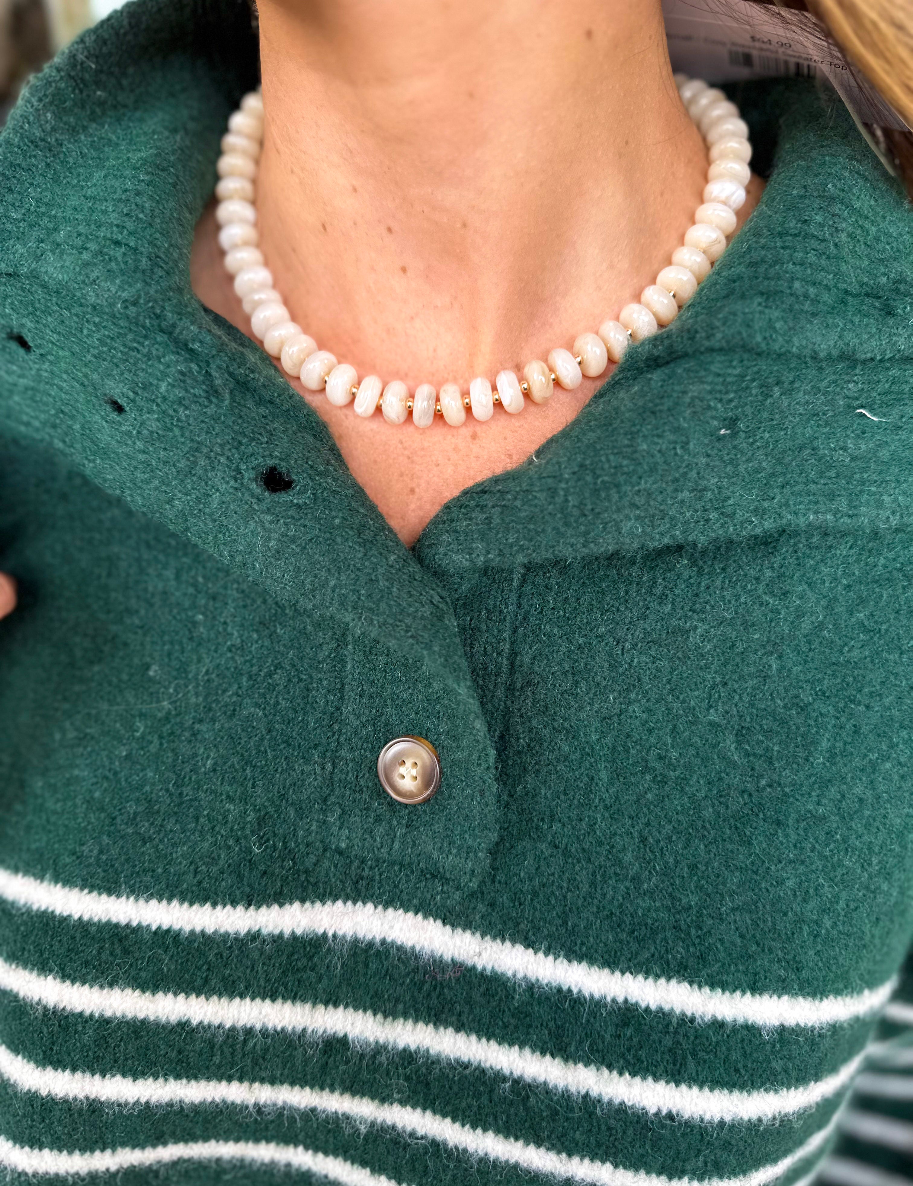 Layering Beaded Necklace - Tan-110 Jewelry & Hair-Golden Lily-July & June Women's Fashion Boutique Located in San Antonio, Texas