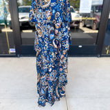 Blue Paisley Midi Skirt-410 Shorts/Skirts-SKIES ARE BLUE-July & June Women's Fashion Boutique Located in San Antonio, Texas