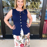 The Sophie Vest - Navy-600 Outerwear-SKIES ARE BLUE-July & June Women's Fashion Boutique Located in San Antonio, Texas