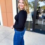 Double Lined Layering Long Sleeve Tops - Black-220 Basic Tops-POLOGRAM-July & June Women's Fashion Boutique Located in San Antonio, Texas
