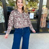 The Wrenlee Blouse - Chocolate Brown-200 Fashion Blouses-POLOGRAM-July & June Women's Fashion Boutique Located in San Antonio, Texas