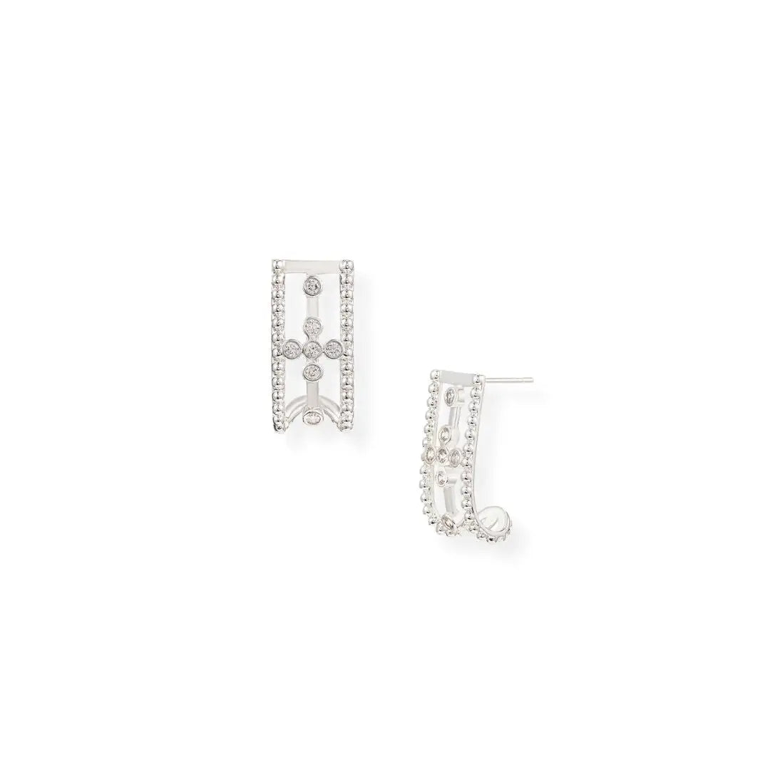 Natalie Wood - Legacy Cross Mini Drop Earrings - Silver-110 Jewelry & Hair-Natalie Wood-July & June Women's Fashion Boutique Located in San Antonio, Texas