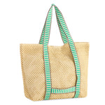 Dorian Tote Bag & Hat Set - Green-130 ACCESSORIES-SHIRALEAH-July & June Women's Fashion Boutique Located in San Antonio, Texas