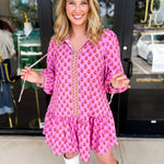 Mary Square - Pink Natasha Mini Dress-510 Mini-MARY SQUARE-July & June Women's Fashion Boutique Located in San Antonio, Texas