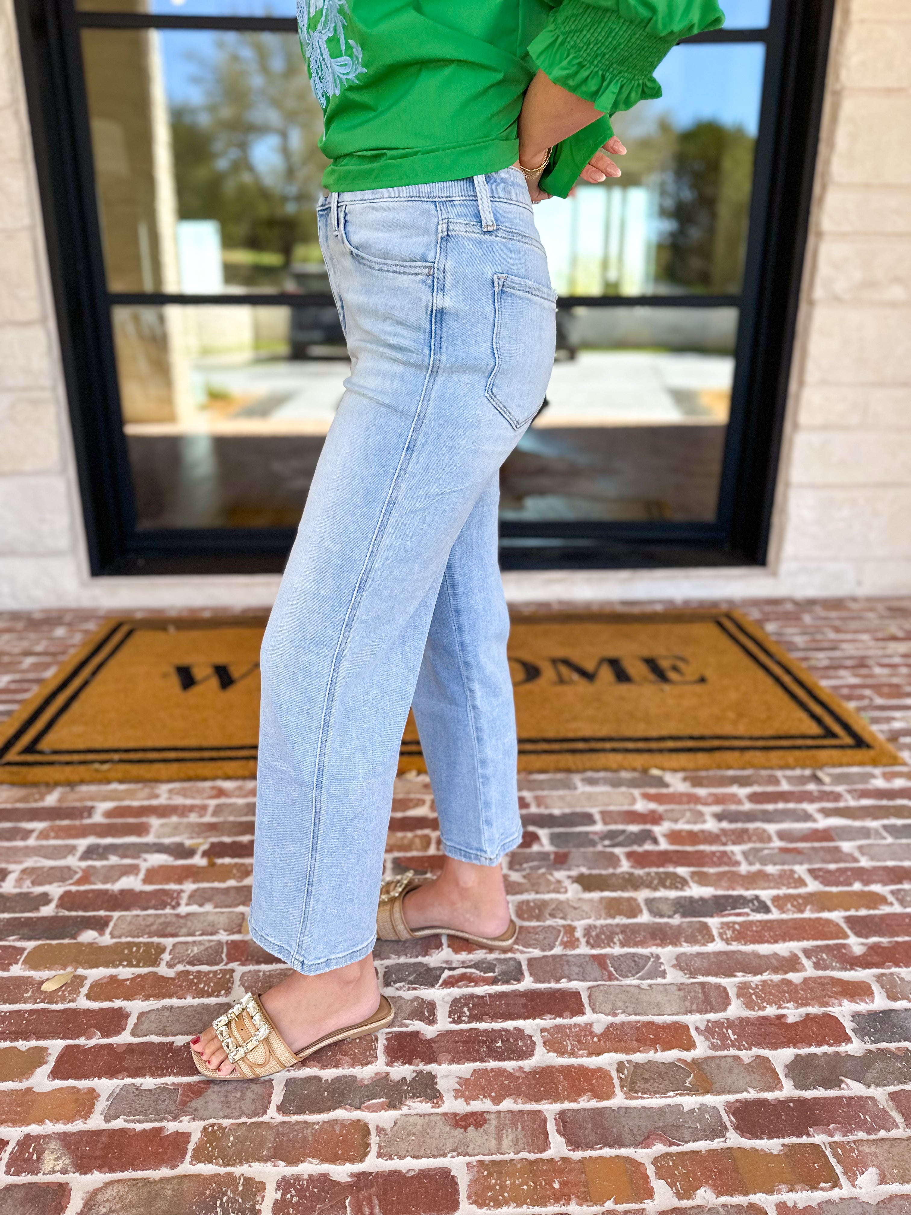 Vervet - High Rise Cropped Slim Wide Jeans-400 Pants-VEVERT BY FLYING MONKEY-July & June Women's Fashion Boutique Located in San Antonio, Texas