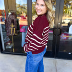 Pink Friday Doorbuster - Mock Neck Sweater Top - Burgundy - IN STORE-PINK FRIDAY DOORBUSTERS-BLU PEPPER-July & June Women's Fashion Boutique Located in San Antonio, Texas