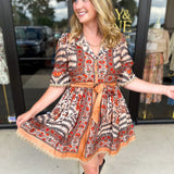 Charcoal Boho Mini Dress-510 Mini-ENTRO-July & June Women's Fashion Boutique Located in San Antonio, Texas