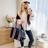 Case-Mate - Navy Rugby Stripe Jelly Tote Bag-130 Accessories-Casemate-July & June Women's Fashion Boutique Located in San Antonio, Texas