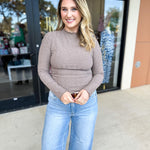 Kinsley Long Sleeve - Taupe-210 Casual Blouses-POLOGRAM-July & June Women's Fashion Boutique Located in San Antonio, Texas