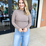 Kinsley Long Sleeve - Taupe-210 Casual Blouses-POLOGRAM-July & June Women's Fashion Boutique Located in San Antonio, Texas