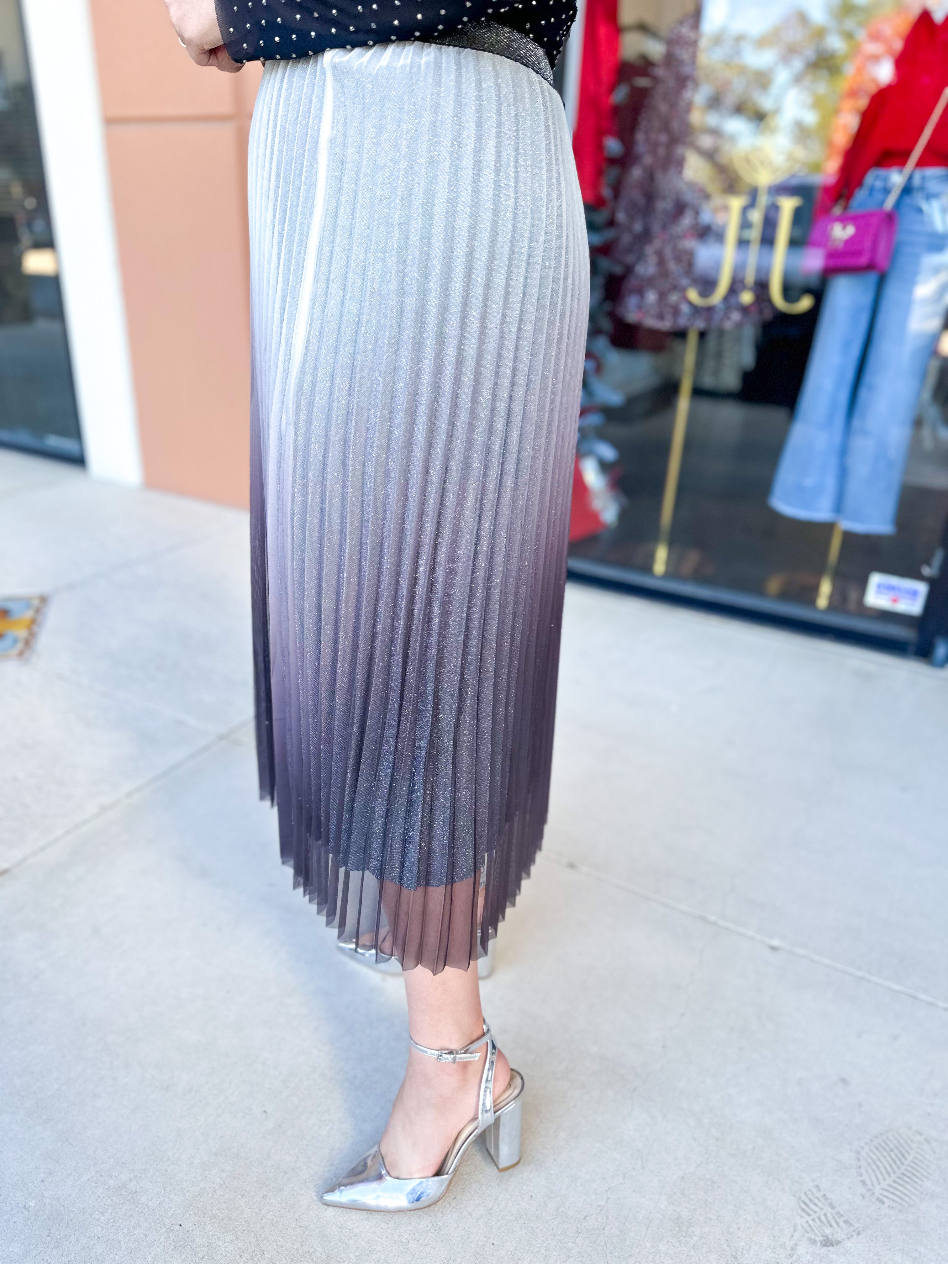Ombre Midi Skirt-410 Shorts/Skirts-FATE-July & June Women's Fashion Boutique Located in San Antonio, Texas