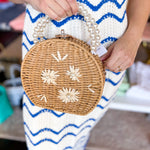 Maria Victoria - Lush Rattan Purse - Brown-130 Accessories-MARIA VICTORIA-July & June Women's Fashion Boutique Located in San Antonio, Texas