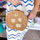 Maria Victoria - Lush Rattan Purse - Brown-130 Accessories-MARIA VICTORIA-July & June Women's Fashion Boutique Located in San Antonio, Texas